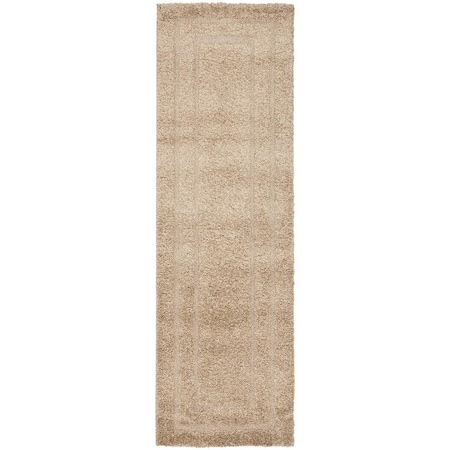Safavieh Shag Runner Rug; Beige & Beige - 2 ft. - 3 in. x 15 ft. SG454-1313-215